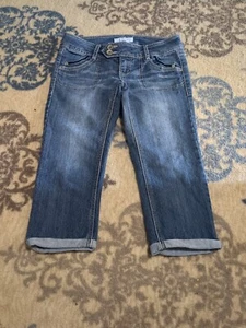 Candie's Capri Denim Blue Jeans Shorts Womens Size 3 Low Rise - Picture 1 of 9