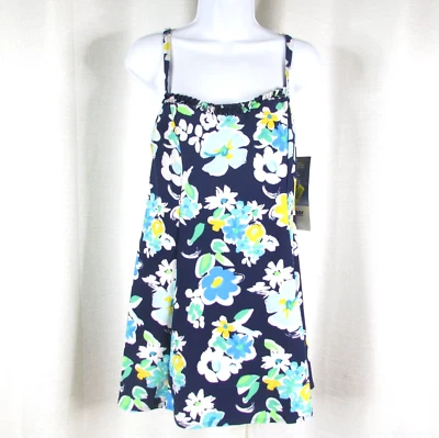 Nuevo con etiquetas Vestido de baño Gabar con volantes talla 12 Resistente al cloro Azul Floral Correas ajustables Foto 1 de 4