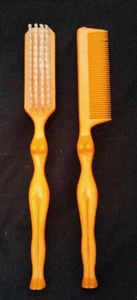 Vintage Sexy Plastic Nude Lady Comb & Brush Orange Novelty Set - Picture 1 of 8