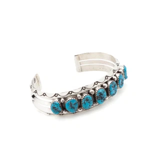 Navajo Türkis Armreif Sterling Silber Indianerschmuck Westernschmuck PN010 - Bild 1 von 3