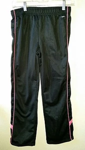 Girls Black Pink Trim Sweat Pant 10/12 Brand Tag Missing From 2 pc set Polyester - Picture 1 of 7