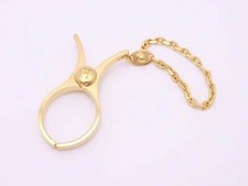 Auth Hermes Filou Glove Holder Bag Charm Goldtone - e42882