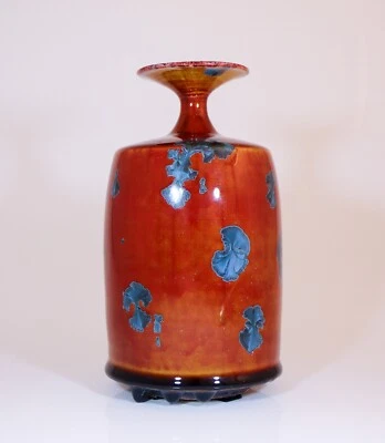 Precioso jarrón de cerámica roja Isak Isaksson - esmalte cristalino - artista contemporáneo Foto 1 de 4