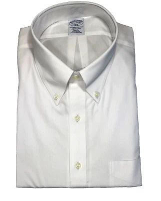Brooks Brothers Regular Non-Iron All Cotton  17.5-34/35 Button Down Collar White - Image 1 of 4