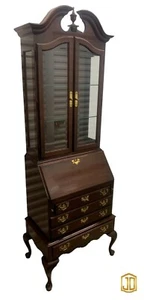 Ethan Allen Georgian Court Cherry Chippendale Secretary Desk #11-9203 225 - Picture 1 of 13