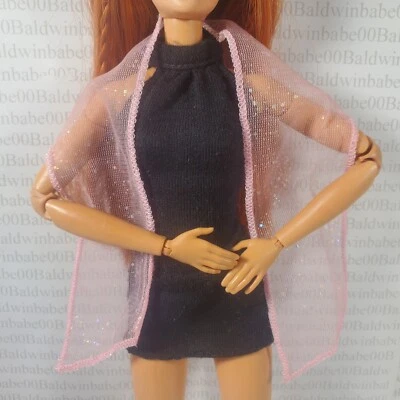 SOLO BUFANDA ~ SE ADAPTA A MUÑECA DE MODA DE 11,5" ROSA PÁLIDO PURO BRILLO ENCOGERSE DE HOMBROS ACCESORIO Foto 1 de 4