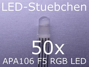 50x APA106 F5/P9823/YF923 - LED RGB 5mm con controller int, come WS2812B - Foto 1 di 3