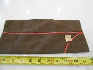 RARE ORIGINAL VINTAGE SIZE 7 1/4 ARMY GARRISON CAP HAT MILITARY ORANGE PIPING - Picture 1 of 6