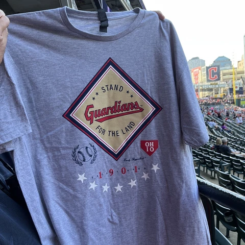 Cleveland Guardians  Stand For The Land T- Shirt Promotional For 7/21 XL Cover