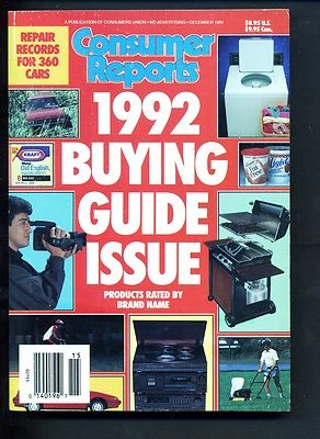 Consumer Reports Magazine Buying Guide Issue 1992 - Image 1 of 2