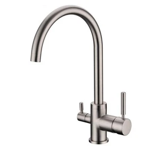 Hommix Verona gebürstetes Nickel 3-Wege Wasserhahn (Triflow Filter Wasserhahn) - Bild 1 von 9
