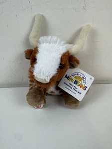 Build A Bear BAB Mini Beans Mini LONGHORN Cow 6" Plush New - Picture 1 of 5