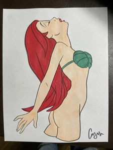 Original Art Hentai 8x11 Marker Drawing On Paper Nude Anime - Picture 1 of 1