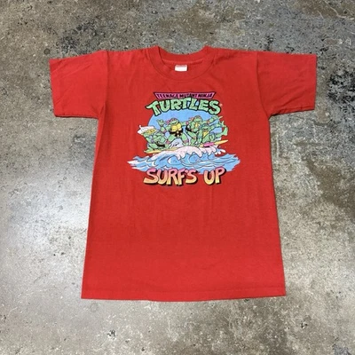 Camiseta De Colección 1990 Teenage Mutant Ninja Turtles Surf's Up Roja Gráfica 17x24.5 Foto 1 de 4