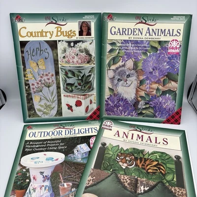 Lot of 4 Donna Dewberry One Stroke Painting Books Plaid FolkArt Decorative Art - Image 1 of 4