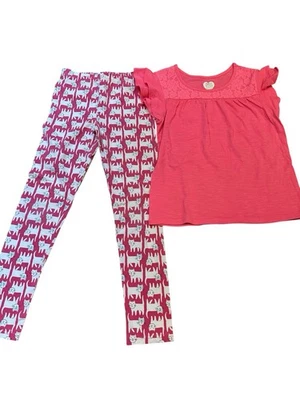 Lote de 2 niñas jóvenes, top y pantalones, 365 niños, pantalones son Carter’s talla 7-8 Foto 1 de 4