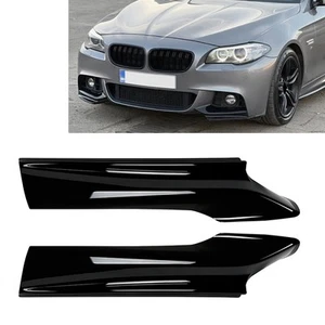 Front Splitter Lip Corner Gloss Black For BMW 5 Series F10 F11 M Sport 2011-2017 - Picture 1 of 8