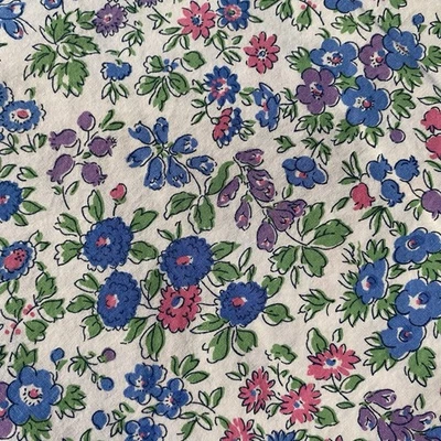 Sábana bajera plana doble floral azul rosa verde 100 % algodón suave Lauren Ralph Lauren Foto 1 de 4
