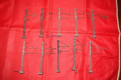 JV HO 10 POTEAUX SUPPORT CATENAIRE EN ZAMAC TRAIN ELECTRIQUE LOT 1 - Photo 1/4