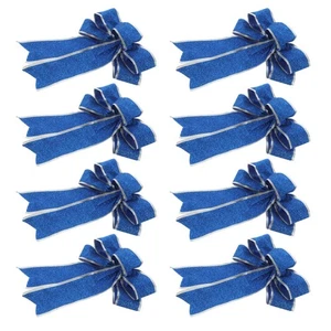  8 Stück Weihnachtsschleife: Christbaumspitze Ornament Glitzerband Schleife für Weihnachten - Bild 1 von 17