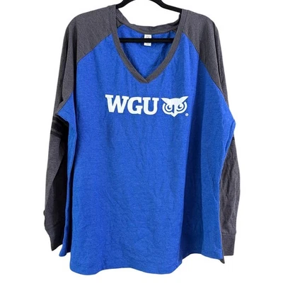 Camisa Universitaria WGU Western Governors University Night Owls Manga Larga Talla 4XL Foto 1 de 4