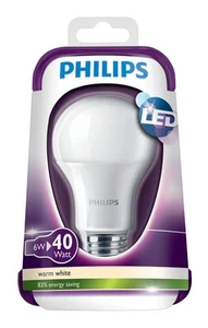 Philips Edison Screw Cap Frosted (E27) 6W LED GLS House Light Bulb Lamp (470lm) - Picture 1 of 3