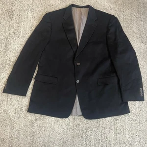 Cashmere Blazer Sport Coat Hart Schaffner Marx Gold Trumpeter Mens 48L Black USA - Picture 1 of 14