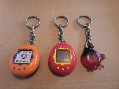 Lot 3 Vtg 1997 Tamagotchi McDonald's Happy Meal Toys Keychains Bandai - Image 1 of 3