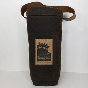 Australian Walkabout Oilskin Drink Bottle Cooler Insulated With Aus Wool Leather - Picture 1 of 17