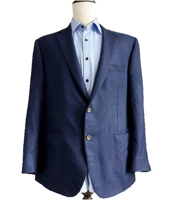 Samuelsohn Justin Mens Blue Double Twist Blazer 100% Cashmere Suit 44 Short - Image 1 of 4