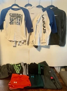 Boys Athletic Set Under Armour Adidas Nike Shirts Pants Shorts Hoodie -M/L 10-14 - Picture 1 of 19