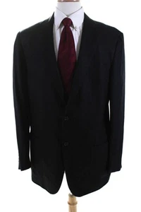 Ermenegildo Zegna Mens Two Button Blazer Jacket Black Wool Size EUR 54 Long - Picture 1 of 7