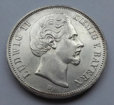 Kaiserreich 5 Mark Bayern 1875, Ludwig II, J.42 - Bild 1 von 4