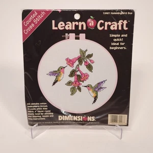 NEW 1997 Dimensions Learn-a-Craft Counted Cross Stitch #72407 Hummingbird Duo - Picture 1 of 4