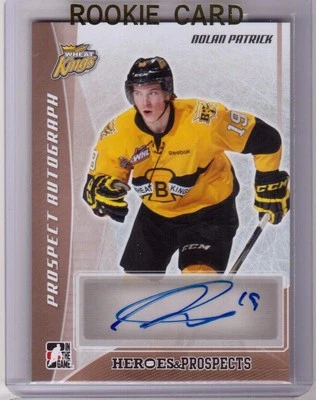 NOLAN PATRICK 16/17 Leaf Heroes Prospects Bronze Rookie Autograph Auto Signed - Image 1 of 2