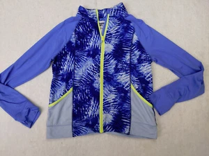 Lands End Girls XL 14 16 Blue Track Jacket Full Zip Thumb Holes - Picture 1 of 10