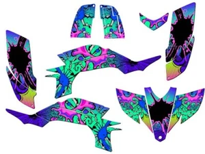 2003-2013 (Steel Frame Carb Model) YFZ 450 ZANY Teal Senge Graphics Kit - Picture 1 of 7