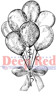 Deep Red Stamps Party Balloons Rubber Cling Stamp - Picture 1 of 3