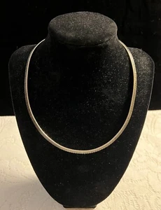 Sterling Silver Omega Chain Necklace, Milor Italy, .925, 6mm, 17 in - Picture 1 of 4