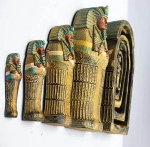 Juego de ataúdes del rey Tutankamón, rey egipcio, hechos en Egipto con cuidado y amor - Imagen 1 de 6