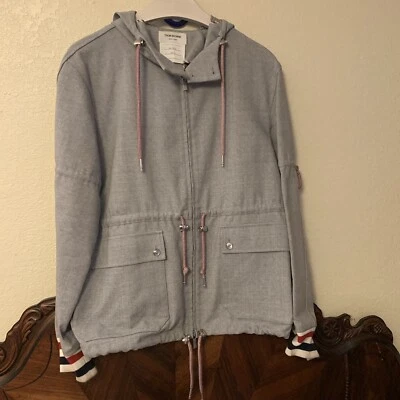 THOM BROWNE RARE ENGINEERED WOOL PARKA OVERSIZED ANORAK SZ 3 L PREOWN NYC DUPONT - Image 1 of 4
