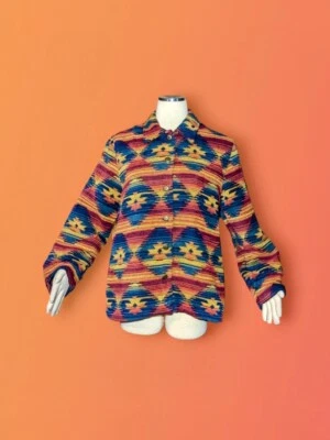 Jaqueta Blazer ALFRED DUNNER Feminina Tamanho 16 AZTEC Laranja Verde Rosa Botão para Cima - Imagem 1 de 4