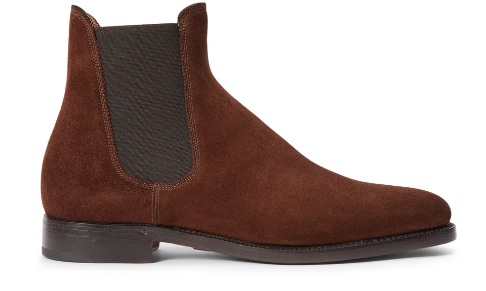 $1,250 Ralph Lauren Etiqueta Púrpura Italia Penfield Cuero Gamuza Botas Chelsea Bota Foto 1 de 4