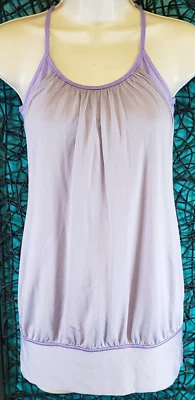 LULULEMON TOP DEPORTIVO MUJER TALLA 4 PÚRPURA SIN LÍMITES ESPALDA DE CORREDOR #W1FOOS SUJETADOR ESTANTE Foto 1 de 4