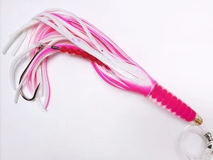 12" RIGGED GREEN MACHINE STYLE LURE TROLLING TUNA MARLIN - PINK/WHITE - Picture 1 of 1