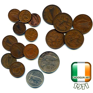 Collection of IRISH 1971 coins, 54 Years Old! - Picture 1 of 2