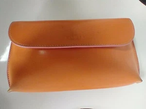 LODIS Orange with pink trim leather snap wallet purse 9" x 5” cute bag + zipper - Picture 1 of 12