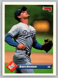 1993 Donruss  Baseball #244 Dave Hansen  Los Angeles Dodgers - Picture 1 of 2