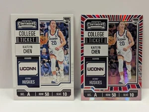 Kaitlyn Chen PANINI CONTENDERS 2024 rojo blanco azul SP #7 y base #7 UCONN - Imagen 1 de 1