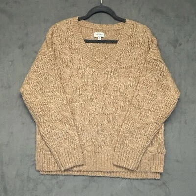 NEW Lucky Brand Sweater Womens Pullover Boxy Cable Preppy Size Large - Image 1 of 4
